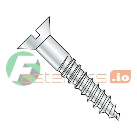 Newport Fasteners Wood Screw, #2, 1/4 in, Zinc Plated Steel Flat Head Slotted Drive, 10000 PK 850261